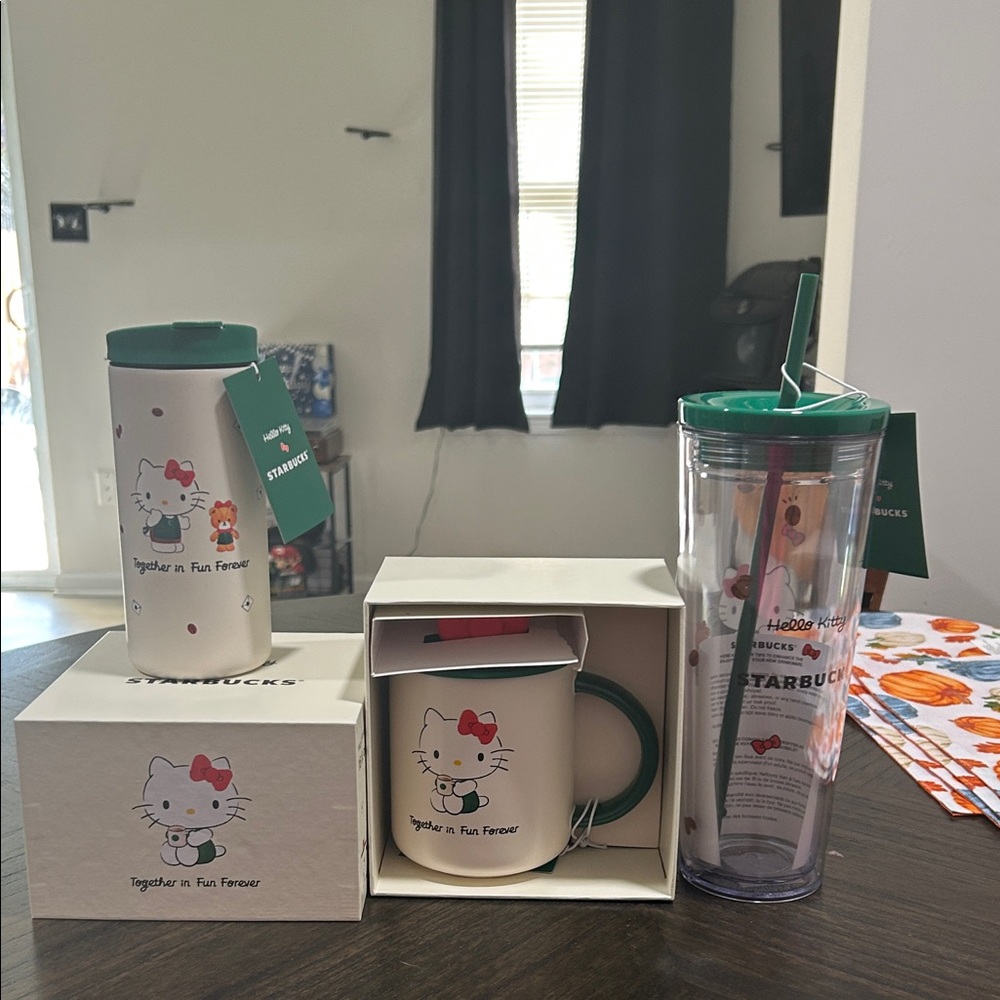 Starbucks Hello Kitty Mug, Cold Cup and Tumbler Collection with Green Accents